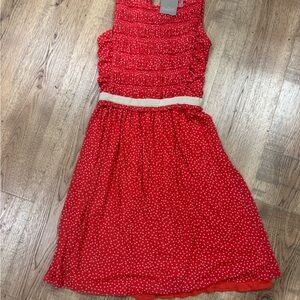 Anthropologie Red and White Kids Dress
